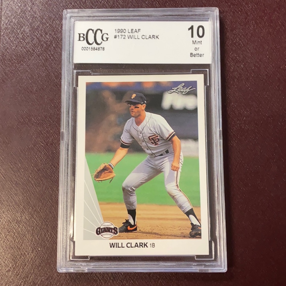 Will Clark mint graded 10 baseball card leaf 1990 #172